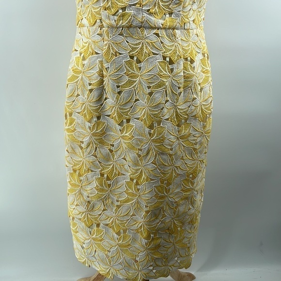 White House black market floral spring v neck dress casual career Easter sz 8 - Picture 9 of 11